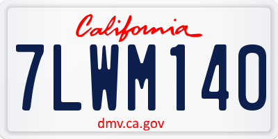 CA license plate 7LWM140