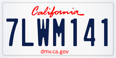 CA license plate 7LWM141