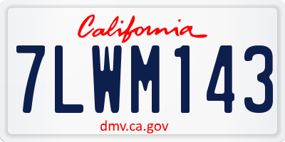 CA license plate 7LWM143