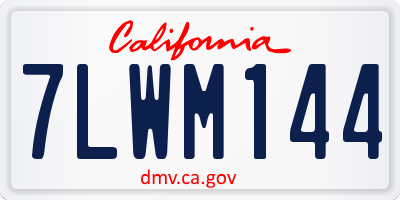 CA license plate 7LWM144