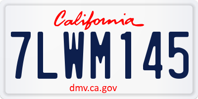 CA license plate 7LWM145