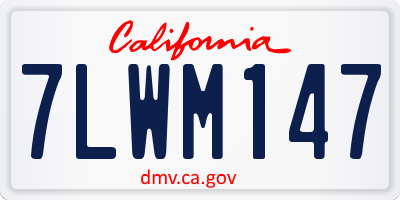 CA license plate 7LWM147