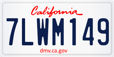 CA license plate 7LWM149