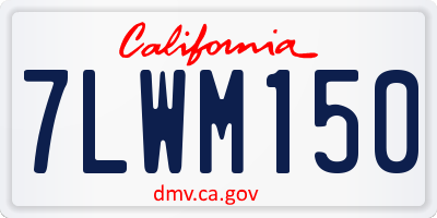 CA license plate 7LWM150