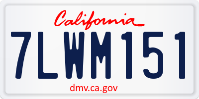 CA license plate 7LWM151
