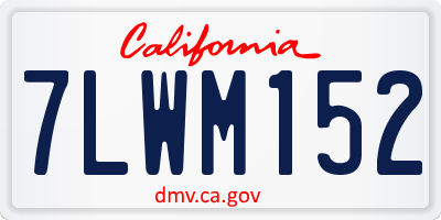CA license plate 7LWM152