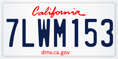 CA license plate 7LWM153