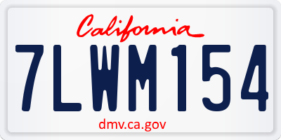 CA license plate 7LWM154