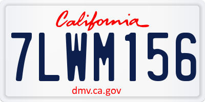CA license plate 7LWM156