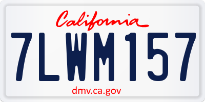 CA license plate 7LWM157
