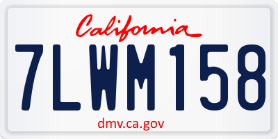 CA license plate 7LWM158