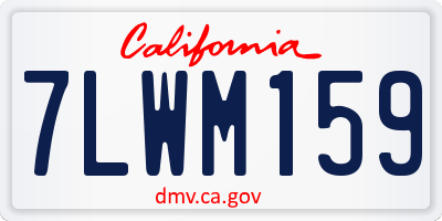 CA license plate 7LWM159
