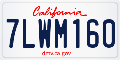 CA license plate 7LWM160