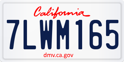 CA license plate 7LWM165