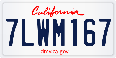 CA license plate 7LWM167