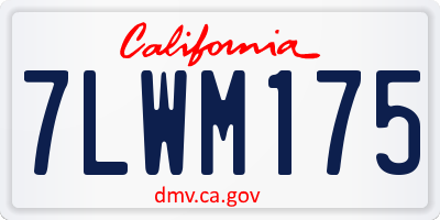 CA license plate 7LWM175