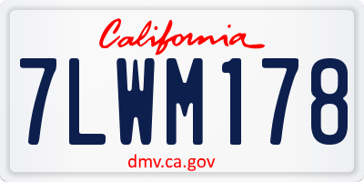 CA license plate 7LWM178