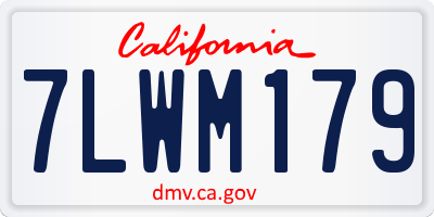 CA license plate 7LWM179