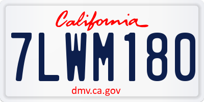 CA license plate 7LWM180