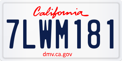 CA license plate 7LWM181