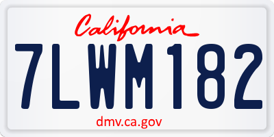 CA license plate 7LWM182