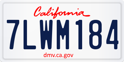 CA license plate 7LWM184