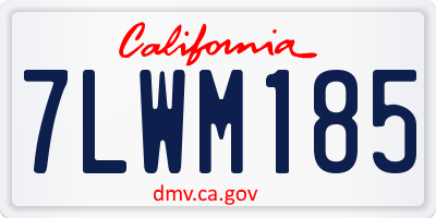 CA license plate 7LWM185