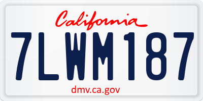 CA license plate 7LWM187