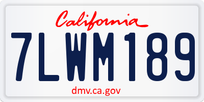 CA license plate 7LWM189