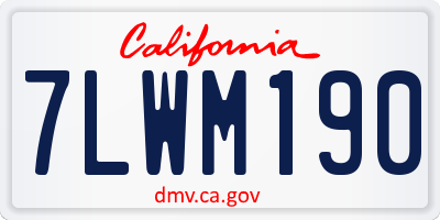 CA license plate 7LWM190