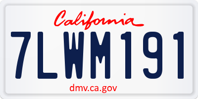 CA license plate 7LWM191