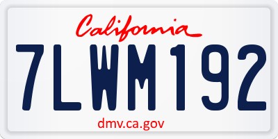 CA license plate 7LWM192