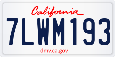 CA license plate 7LWM193