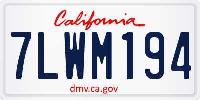 CA license plate 7LWM194