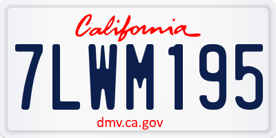 CA license plate 7LWM195