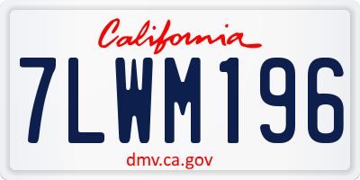 CA license plate 7LWM196