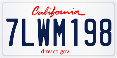 CA license plate 7LWM198