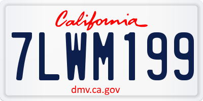 CA license plate 7LWM199