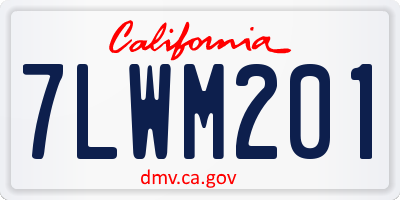 CA license plate 7LWM201
