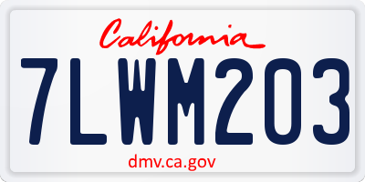 CA license plate 7LWM203
