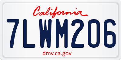CA license plate 7LWM206