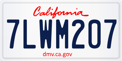 CA license plate 7LWM207