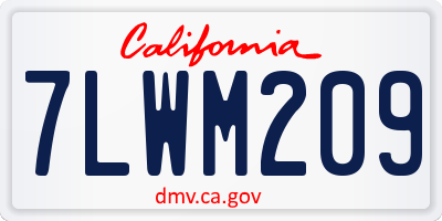 CA license plate 7LWM209
