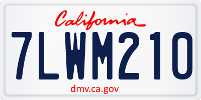 CA license plate 7LWM210
