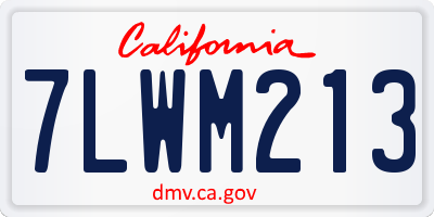 CA license plate 7LWM213