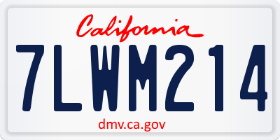 CA license plate 7LWM214