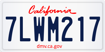 CA license plate 7LWM217