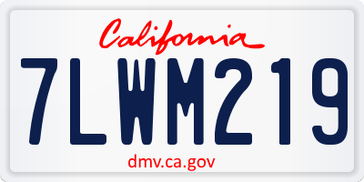 CA license plate 7LWM219