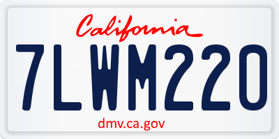 CA license plate 7LWM220