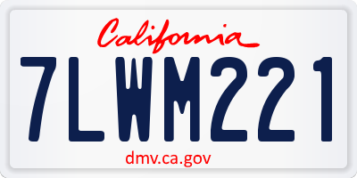 CA license plate 7LWM221